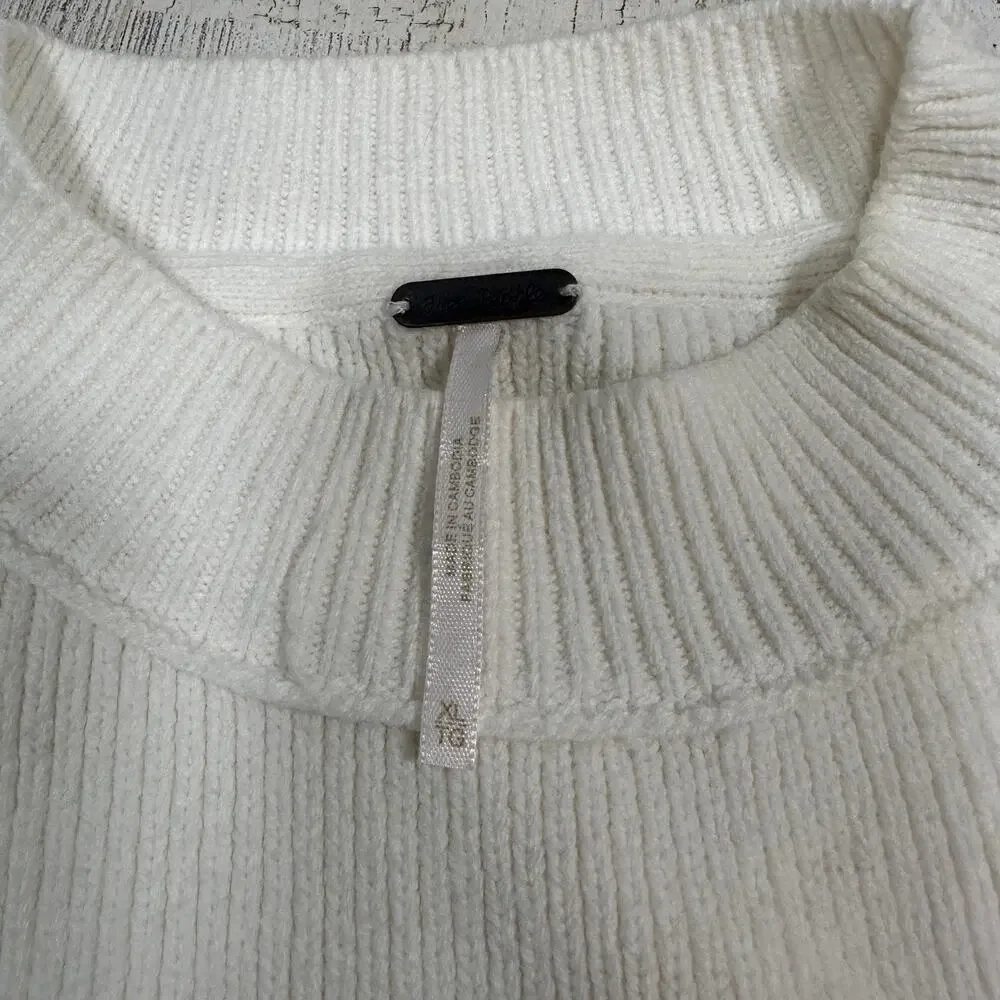 Free People Sweater XL | Ivory Knit | Balloon Sleeves | Oversized Fit | MSRP $98 - Picture 3 of 8